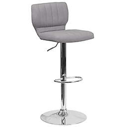 Flash Furniture Contemporary Fabric Bar Stool in Grey with Chrome Base