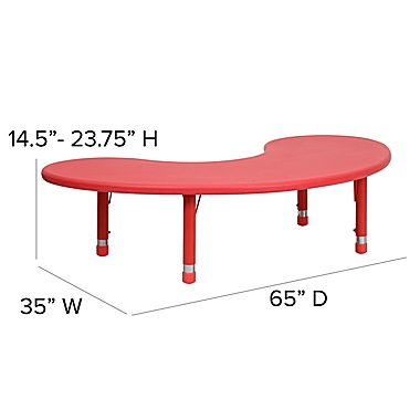 Flash Furniture Half-Moon Activity Table in Red. View a larger version of this product image.