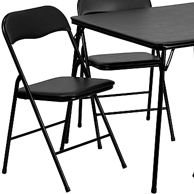 Flash Furniture 5-Piece Folding Card Table and Chairs Set in Black. View a larger version of this product image.