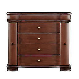 Large 4-Drawer Brushed Jewelry Box in Brown