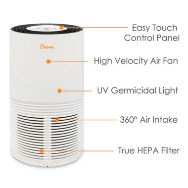 Crane&trade; True HEPA Air Purifier with UVC Light. View a larger version of this product image.
