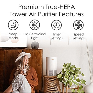 Crane&trade; True HEPA Air Purifier with UVC Light. View a larger version of this product image.