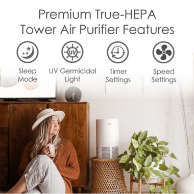 Crane&trade; True HEPA Air Purifier with UVC Light. View a larger version of this product image.