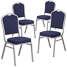 Flash Furniture HERCULES™ Banquet Chair (Set of 4) in Navy/Silver