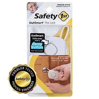 Safety 1st OutSmart Flex Lock With Decoy Button in White. View a larger version of this product image.