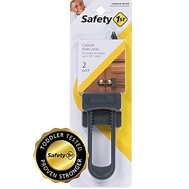 Safety 1st&reg; Easy Install Cabinet Slide Lock in Grey (Set of 2). View a larger version of this product image.