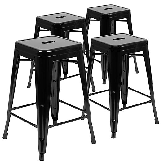 Flash Furniture Stackable Metal Bar, What Height Should Kitchen Bar Stools Bed Bath And Beyond