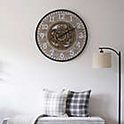 Alternate image 1 for Sterling &amp; Noble&reg; 32-Inch Round Modern Farmhouse Gear Clock in Grey/Black