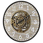 Alternate image 2 for Sterling &amp; Noble&reg; 32-Inch Round Modern Farmhouse Gear Clock in Grey/Black