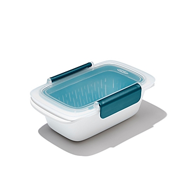 OXO Good Grips&reg; Prep & Go Leakproof 1.9-Cup Container with Colander. View a larger version of this product image.