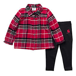 Carhartt® 2-Piece Flannel Button Down and Legging Set in Red Plaid