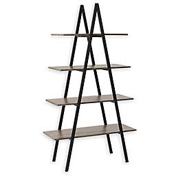 Glitzhome® Modern Industry 4-Tier Leaning Bookcase