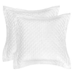 Quilted European Pillow Shams in White (Set of 2)