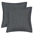 Alternate image 0 for Quilted European Pillow Shams in Dark Grey (Set of 2)