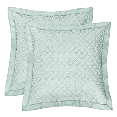 Quilted European Pillow Shams in Spa (Set of 2). View a larger version of this product image.
