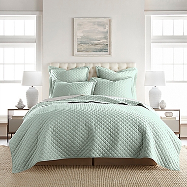 Linen/Cotton 3-Piece Full/Queen Quilt Set in Spa. View a larger version of this product image.