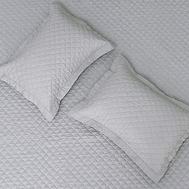Linen/Cotton 3-Piece King Quilt Set in Light Grey. View a larger version of this product image.