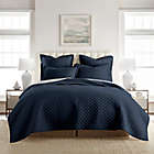 Alternate image 1 for Linen/Cotton 2-Piece Twin Quilt Set in Navy