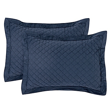 Linen/Cotton 2-Piece Twin Quilt Set in Navy. View a larger version of this product image.