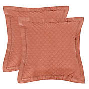 Quilted European Pillow Shams in Clay (Set of 2)