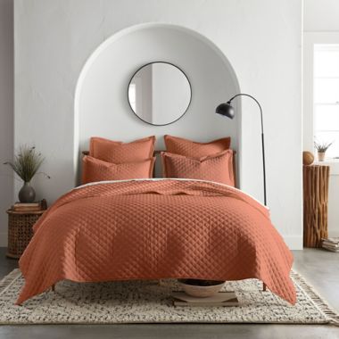 Linen/Cotton 2-Piece Twin Quilt Set in Clay. View a larger version of this product image.