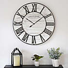 Alternate image 1 for Sterling &amp; Noble&reg; 18-Inch Round Rustic Wood and Metal Roman Grill Wall Clock in White