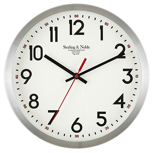 Alternate image 1 for Sterling & Noble® 11.5-Inch Round Aluminum Wall Clock in Silver