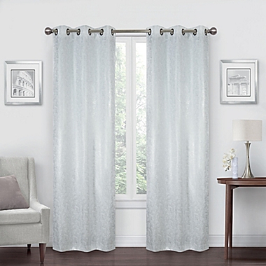 Simply Essential&trade; Shimmer 84-Inch Grommet Room Darkening Curtain Panels in White (Set of 2). View a larger version of this product image.