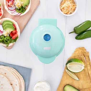 Dash&reg; Mini Waffle Bowl Maker in Aqua. View a larger version of this product image.