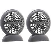 Treva&reg; 2-Pack  Rechargeable USB Puck Fans in Grey