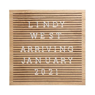 Pearhead® Square Wooden Square Letterboard Set in Natural | Bed