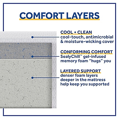 Sealy&reg; Cool &amp; Clean 8-Inch Memory Foam Twin Mattress. View a larger version of this product image.