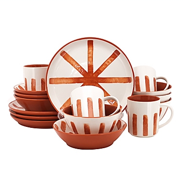 Wild Sage&trade; Lia 16-Piece Dinnerware Set in Terracotta Combo. View a larger version of this product image.