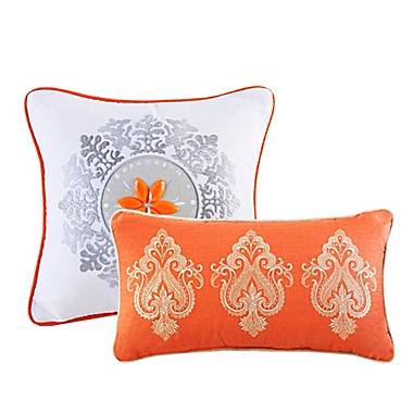 Madison Park Nisha 7-Piece Full/Queen Comforter Set in Orange. View a larger version of this product image.
