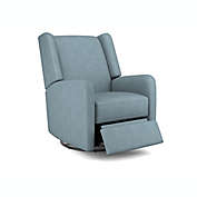 Best Chairs Shaylyn Swivel Glider Recliner in Blue Slate