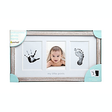 Pearhead&reg; Babyprints 4-Piece Wooden Picture Frame and Handprint Kit in Rustic. View a larger version of this product image.