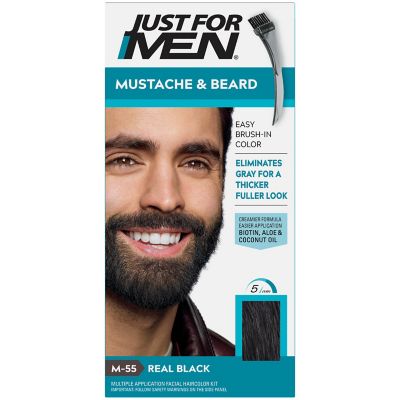 Just For Men&reg; Mustache and Beard Brush-In Color Gel in Real Black