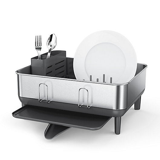Alternate image 1 for simplehuman® Stainless Steel Frame Compact Dish Rack