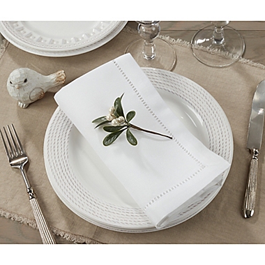 Saro Lifestyle Rochester 20-Inch Square Dinner Napkins in White (Set of 12). View a larger version of this product image.