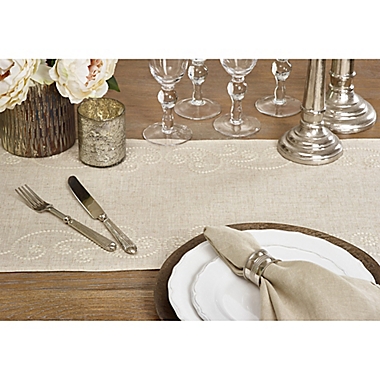 Saro Lifestyle Augustine Swirl 72-Inch Table Runner in Natural. View a larger version of this product image.