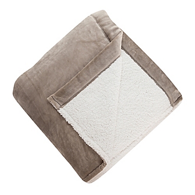 Brookstone&reg; n-a-p&reg; Twin Heated Sherpa Blanket in Linen. View a larger version of this product image.