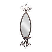 Ridge Road D&eacute;cor Traditional Iron Wall Sconce with Mirror in Brown