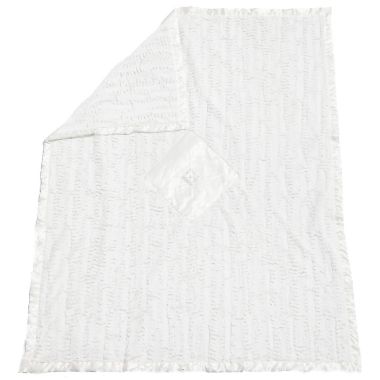 Zalamoon Diamond Plush Blanket with Satin Accent in Flake. View a larger version of this product image.