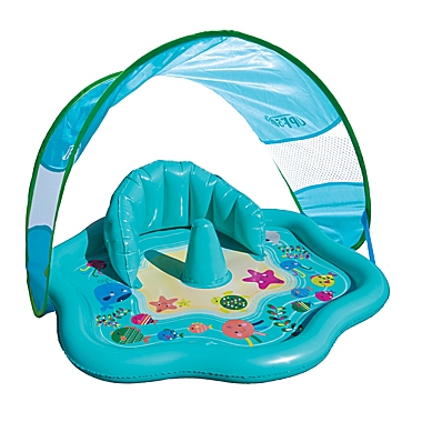 SwimSchool&reg; Level 1 Baby Splash Mat with Canopy in Blue. View a larger version of this product image.