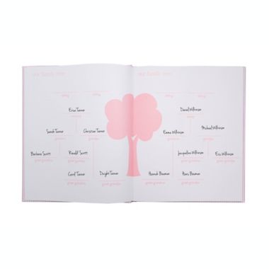 Pearhead&reg; Seersucker Baby Memory Book in Pink. View a larger version of this product image.