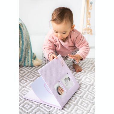 Pearhead&reg; Seersucker Baby Memory Book in Pink. View a larger version of this product image.