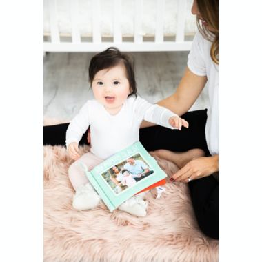 Pearhead&reg; Baby&#39;s Plush Fabric 4-Photo Album in Teal. View a larger version of this product image.