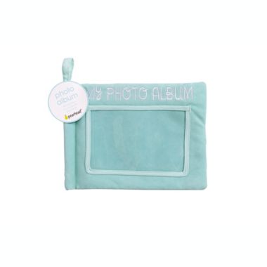 Pearhead&reg; Baby's Plush Fabric 4-Photo Album in Teal. View a larger version of this product image.