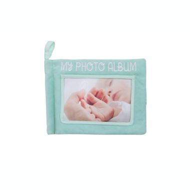 Pearhead&reg; Baby&#39;s Plush Fabric 4-Photo Album in Teal. View a larger version of this product image.