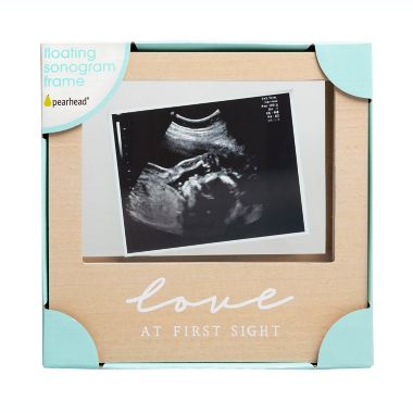 Pearhead&reg; Floating Wooden Sonogram Frame. View a larger version of this product image.